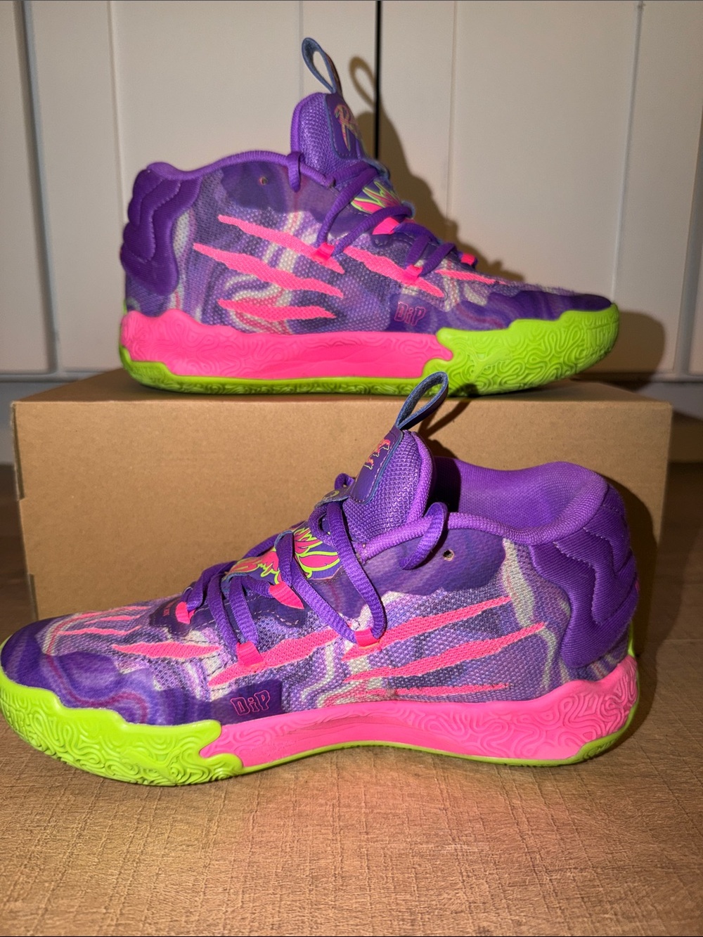 Puma Lamelo Ball Rare No. 1 Kids Purple and Neon Pink Basketball Sneakers